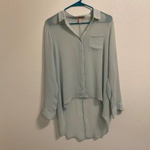 Mint Green Button-up Blouse